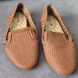 Birdies Starling Woven Leather Loafers in Tan Brown